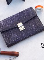 Premium Nubuck Alligator leather clutch handcrafted for men (5)