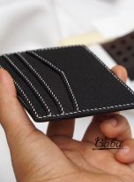 black Togo calf leather card holder handmade (3)