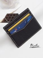 black Togo calf leather card holder handmade (5)
