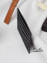 black Togo calf leather card holder handmade (6)