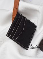 black Togo calf leather card holder handmade (7)