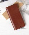 Brown Samsung Z Fold leather case, Flip phone case with card holder PHL021