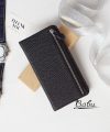 Black Calf leather wallet case for iPhone, Wallet flip phone case handcrafted PHL020