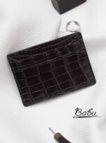 stout black alligator leather card holder handcrafted (2)