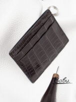 stout black alligator leather card holder handcrafted (4)