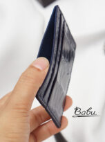 top quality alligator leather credit card holder in deep blue (1)