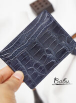 top quality alligator leather credit card holder in deep blue (4)