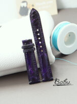 Deep Purple Python leather watch band with Quick release spring bars (2)