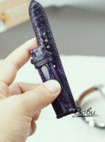 Deep Purple Python leather watch band with Quick release spring bars (5)