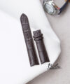 Curved end Alligator watch band in dark brown SW305