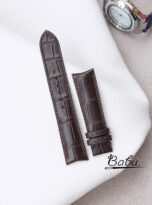 dark brown alligator leather watch band with curved lug ends (3)