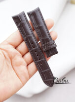 dark brown alligator leather watch band with curved lug ends (6)