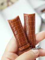 handmade curved end watch strap alligator leather (5)