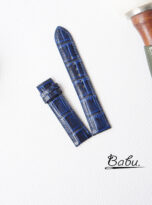 Patina blue alligator leather watch strap with quick release spring bars (2)