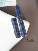 Patina blue alligator leather watch strap with quick release spring bars (3)