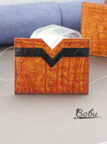 Terracotta Alligator leather card wallet – genuine alligator leather credit card holder (2)