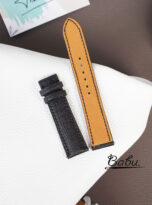 Black Ostrich body leather watch band handcrafted quick release pins (3)