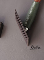 Dark brown alligator leather card holder handmade for men (4)