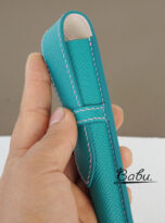 Epsom leather pen sleeve holder handmade in tiffany blue (1)
