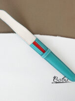 Epsom leather pen sleeve holder handmade in tiffany blue (4)