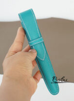 Epsom leather pen sleeve holder handmade in tiffany blue (6)
