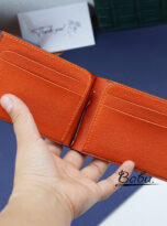 Green Alligator leather money clip handmade (3)