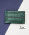 Genuine Crocodile money clip, Green Crocodile leather wallet WL320