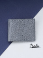 gray lizard leather wallet for men – handmade bifold wallet (2)