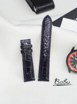 Deep blue ostrich watch band handcrafted (1)