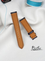 Deep blue ostrich watch band handcrafted (4)