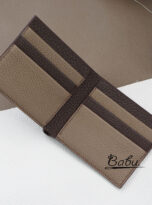 Handmade Togo calf leather bi fold wallet for men in dark brown (6)