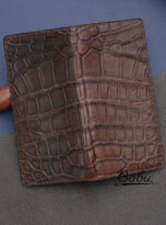 dark brown alligator long wallet handmade (5)