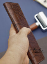 dark brown alligator long wallet handmade (8)