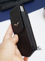 black ostrich body leather case pouch for vertu (4)