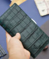 Dark Green Alligator leather long wallet LWL324