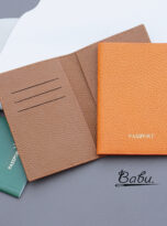 Togo calf leather passport holder wallet handcrafted (4)