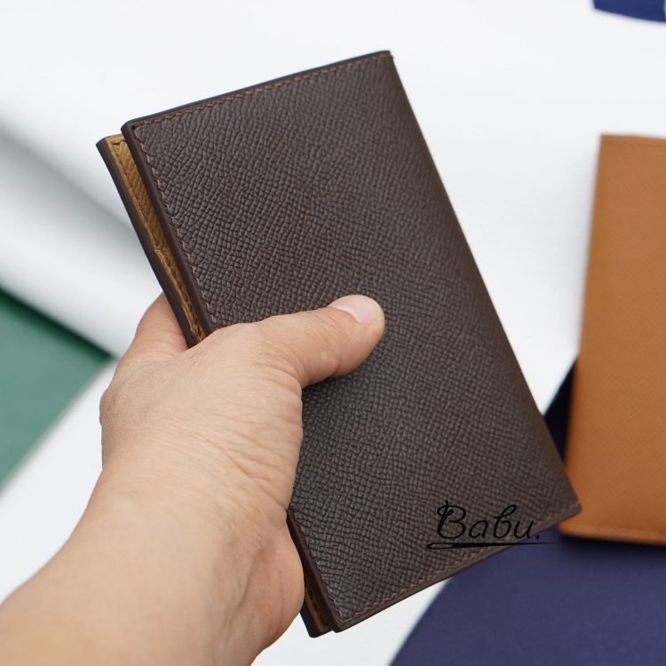 Handmade Epsom leather passport cover, Calf skin passport holder PC015