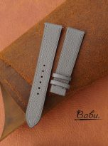 grey togo calf leather watch band handmade with quick release spring bars (1)