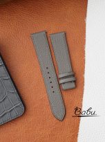 grey togo calf leather watch band handmade with quick release spring bars (3)