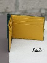 dark green alligator leather money clip wallet handmade (4)